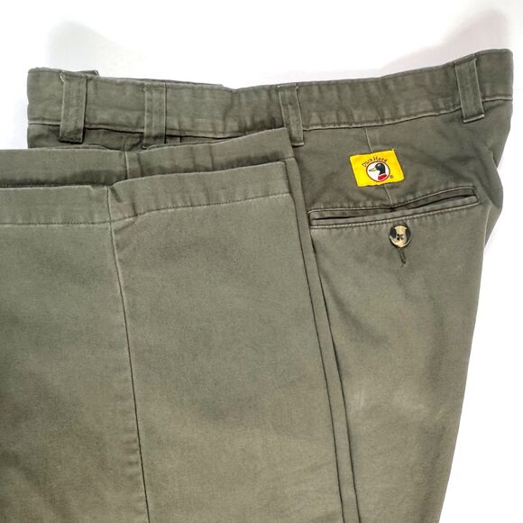 VTG Duck Head Vintage Pleat Front Khaki Chino Pants, Olive, 36x29, 100% Cotton - Picture 4 of 8